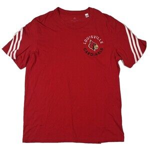 Adidas University of Lousville Cardinals Tshirt Tee Embroidered Adult Large‎